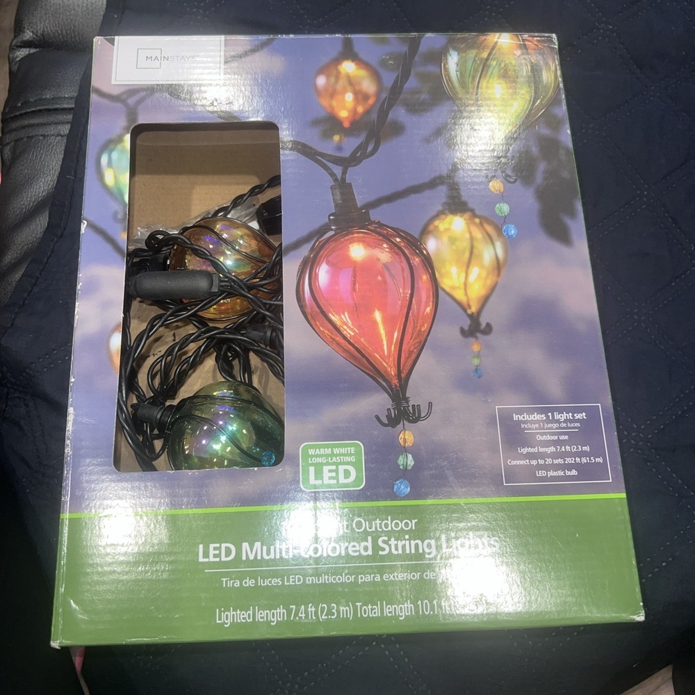 Mainstays Summer Balloon Tear Drop Shape 10 Count LED Multicolor String Lights